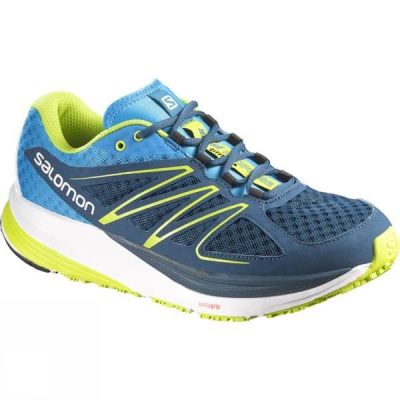 Zapatillas Running Salomon Sense Pulse Hombre - Azules / Verde - Chile BTS649513